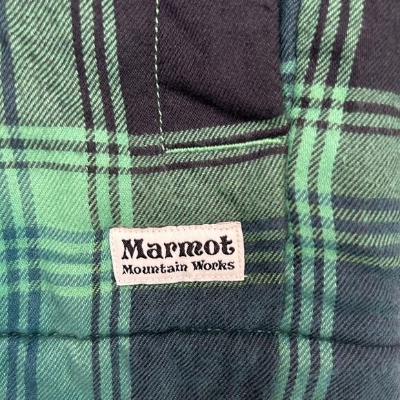 Marmot NWT men's Ridgefield green  plaid sherpa lined shirt jacket size L - Picture 2 of 13